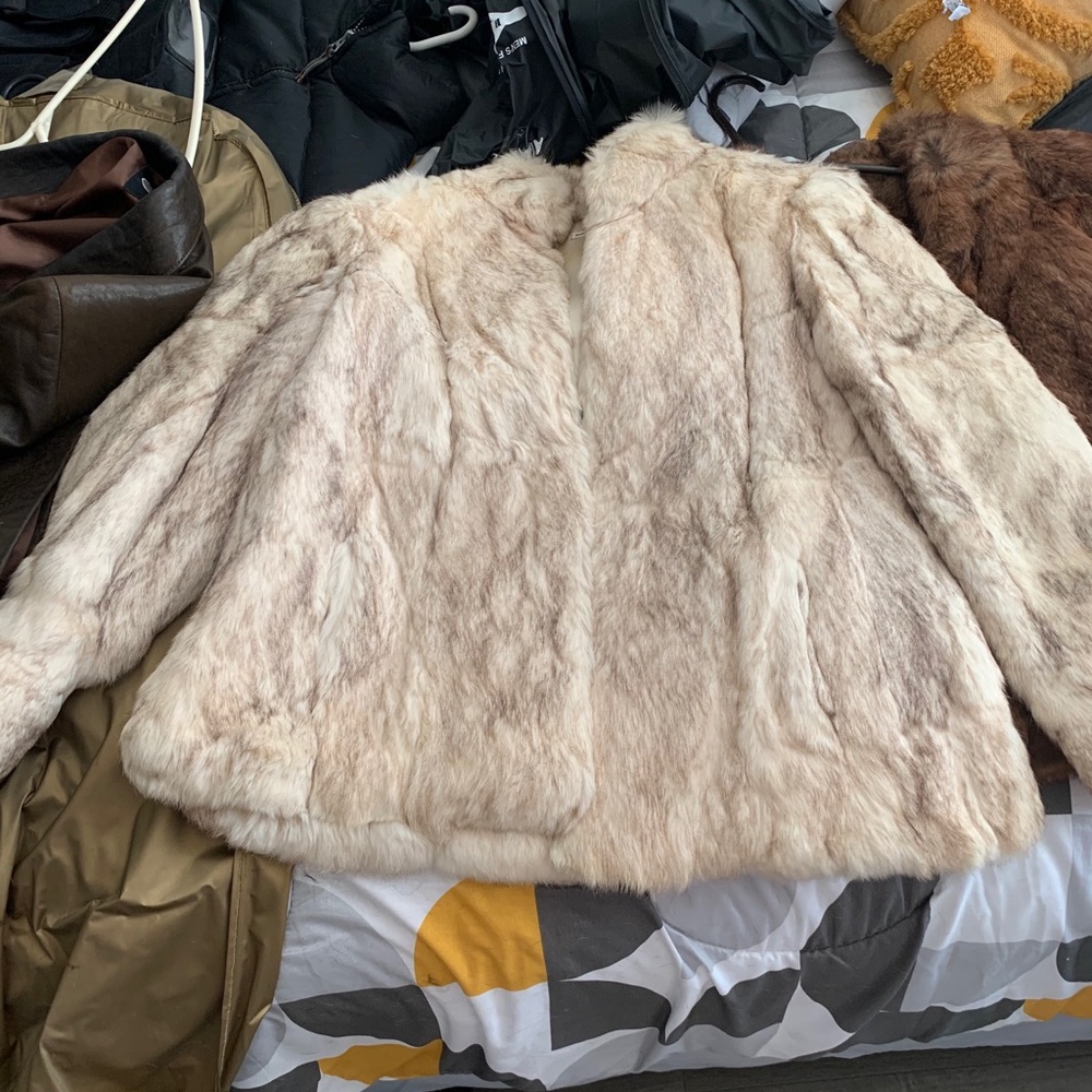 VINTAGE 100% real rabbit fur coat